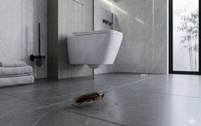 ¿Por dónde salen las cucarachas en el cuarto de baño?